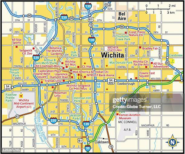 Wichita Area Map 137 Wichita Map Stock Photos, High-Res Pictures, and Images - Getty Images