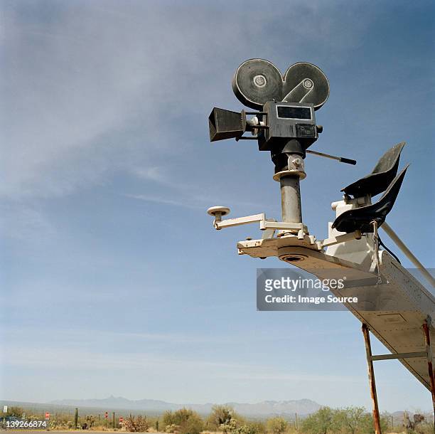 old fashioned movie camera on crane - hollywood stock pictures, royalty-free photos & images