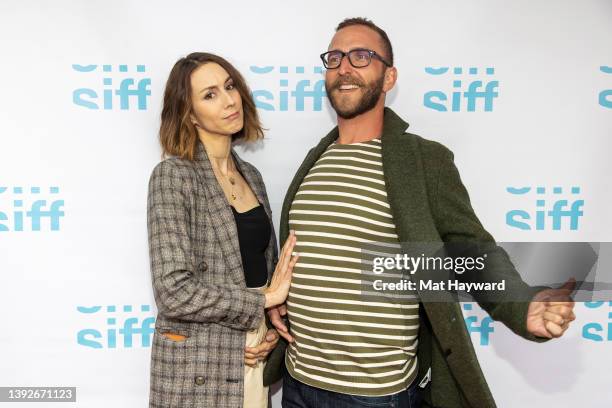 Troian Bellisario and Will Greenberg arrive at the world premiere of the film "Doula" during the Seattle International Film Festival at SIFF Uptown...