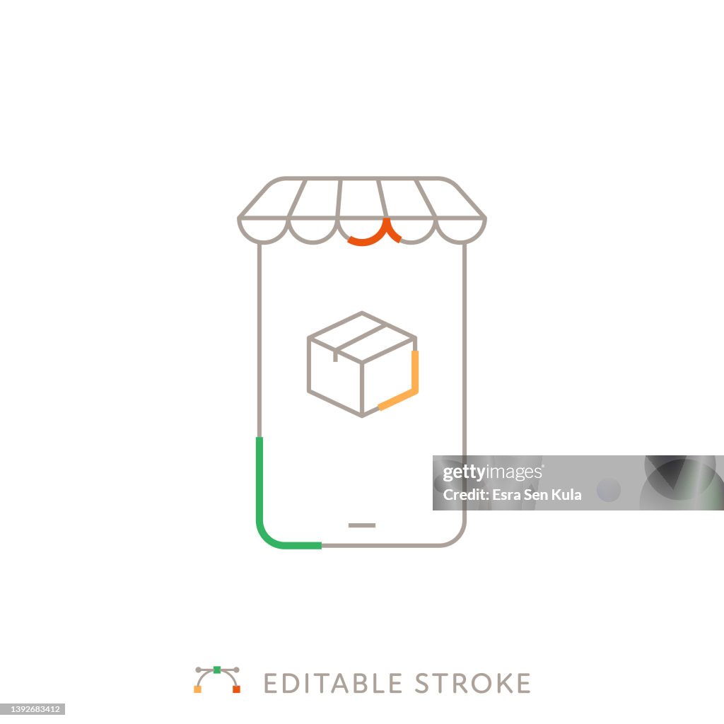 Online Tracking Multicolor Line Icon with Editable Stroke