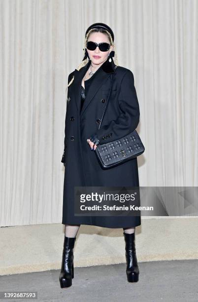 Madonna attends a celebration of the Lola bag, hosted by Burberry & Riccardo Tisci on April 20, 2022 in Los Angeles, California.