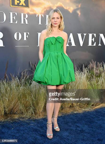 Adelaide Clemens attends the Premiere of FX's "Under The Banner Of Heaven" at Hollywood Athletic Club on April 20, 2022 in Hollywood, California.