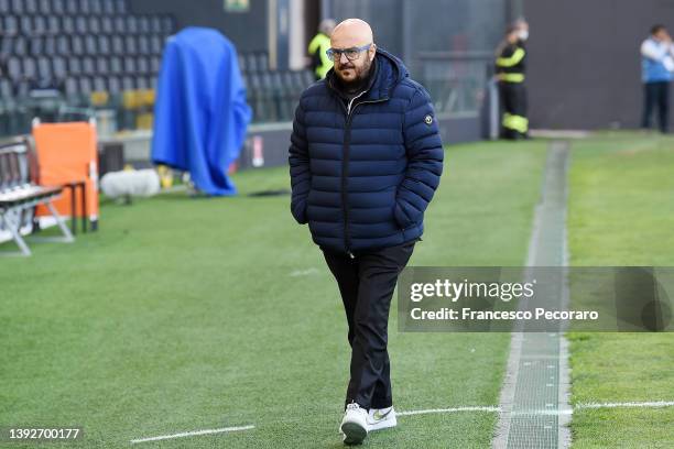 Pierpaolo Marino Udinese Calcio sports director during the Serie A match between Udinese Calcio and US Salernitana at Dacia Arena on April 20, 2022...