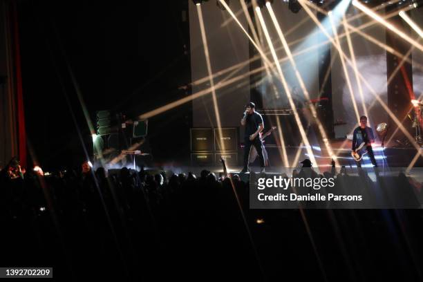 Deftones perform at The Greek Theatre on April 20, 2022 in Los Angeles, California.