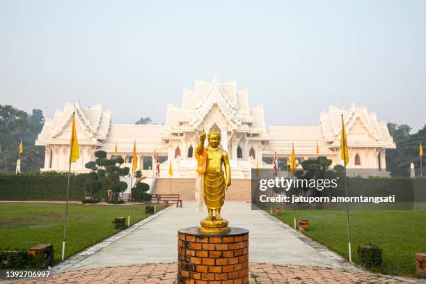 the royal thai monastery in lumbini,nepal - lumbini nepal stock-fotos und bilder