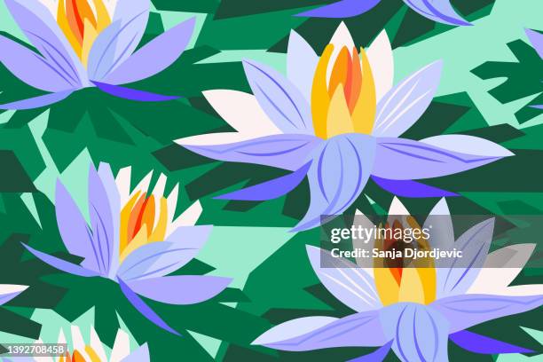 ilustraciones, imágenes clip art, dibujos animados e iconos de stock de patrón de flor de loto - turquoise gemstone