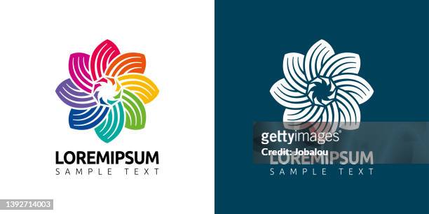 ilustraciones, imágenes clip art, dibujos animados e iconos de stock de emblema del símbolo de la marca de flores abstractas de la naturaleza - herbal logo