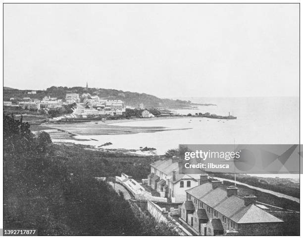 stockillustraties, clipart, cartoons en iconen met antique photograph of ireland: moville, county donegal - county donegal