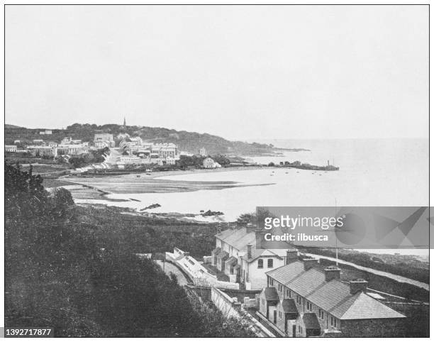 antique photograph of ireland: moville, county donegal - county donegal stock illustrations