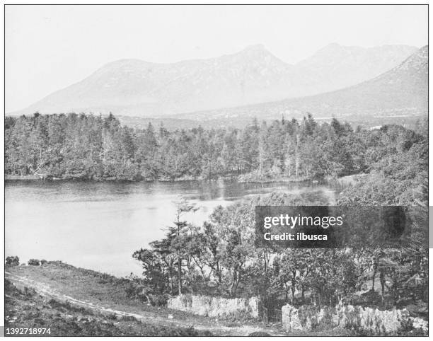 Antique Photograph Of Ireland Glendalough County Galway High-Res Vector Graphic