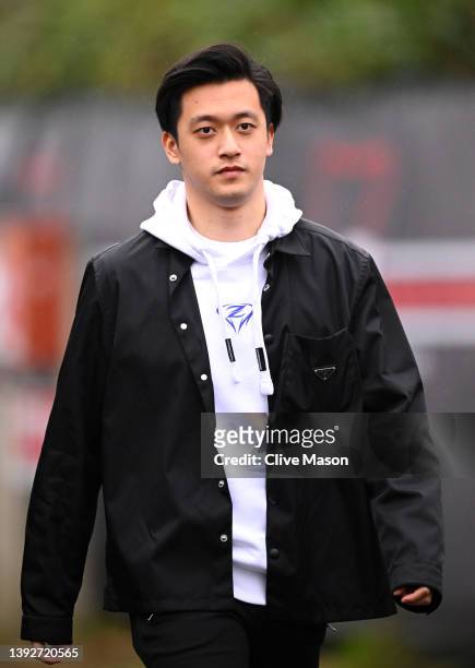 Zhou Guanyu of China and Alfa Romeo F1 walks in the Paddock during previews ahead of the F1 Grand Prix of Emilia Romagna at Autodromo Enzo e Dino...