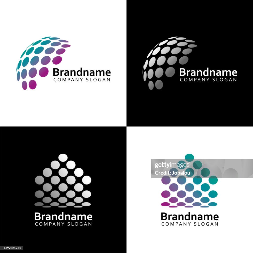 Abstract 3D Spheres Brand Symbol Emblem