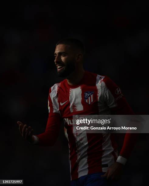 Yannick Carrasco of Atletico de Madrid reacts during the LaLiga Santander match between Club Atletico de Madrid and Granada CF at Estadio Wanda...