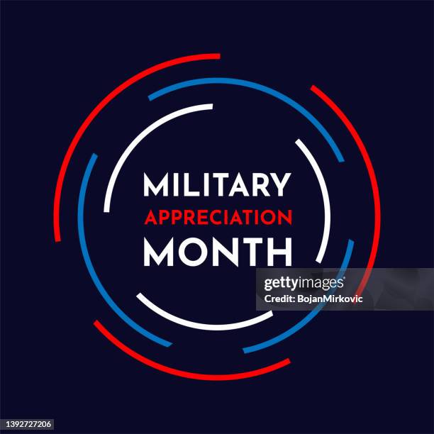 military appreciation month card, may. vector - united states army air corps stock illustrations