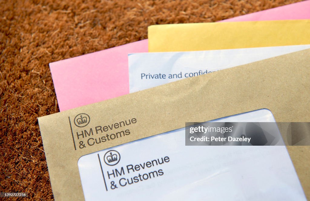 Mail containing HM revenue and customs letter, UK
