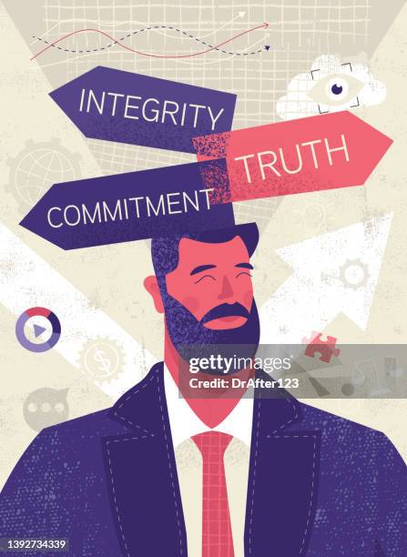 commitment integrity truth business ethics concept - respect illustration stock illustrations