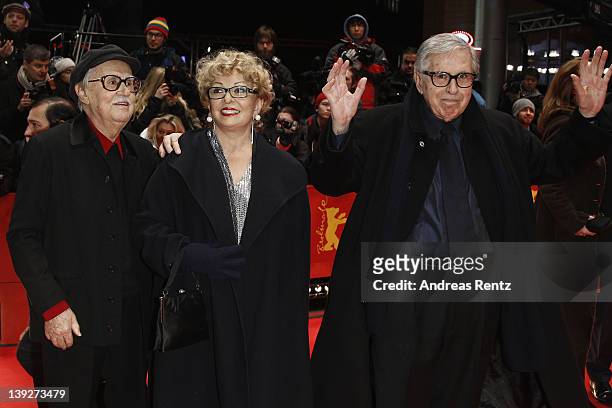 Directors Paolo Taviani , Producer Grazia Volpi and Vittorio Taviani attend the Closing Ceremony during day ten of the 62nd Berlin International Film...