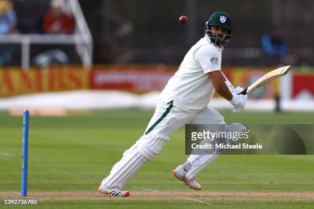 Azhar Ali of Worcestershire plays to the offside during day one of the LV= Insurance County Championship Division Two match between Worcestershire...