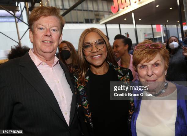 Producer Kenneth Teaton, Grace Hightower and Producer Nelle Nugent pose at the opening night of the play "for colored girls who have considered...