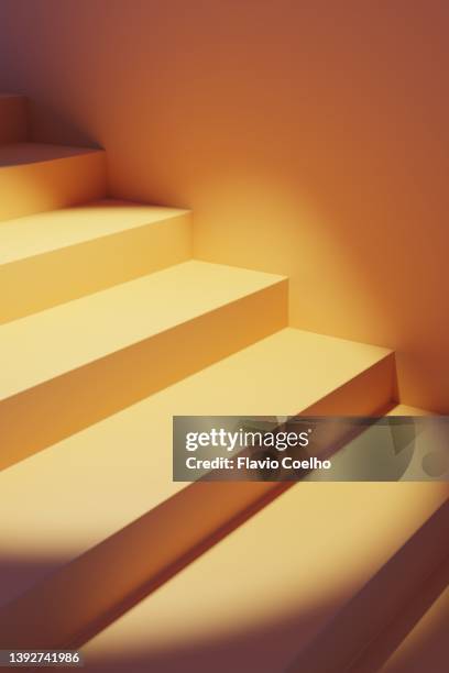 yellow staircase - next steps stock-fotos und bilder