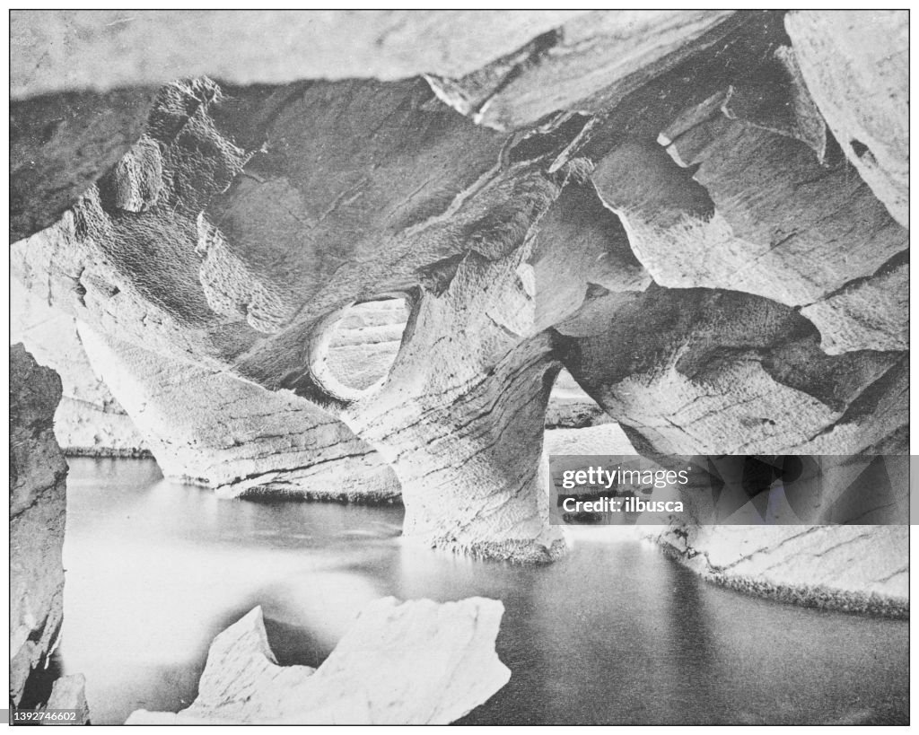 Antique photograph of Ireland: Colleen Bawn Caves, Killarney
