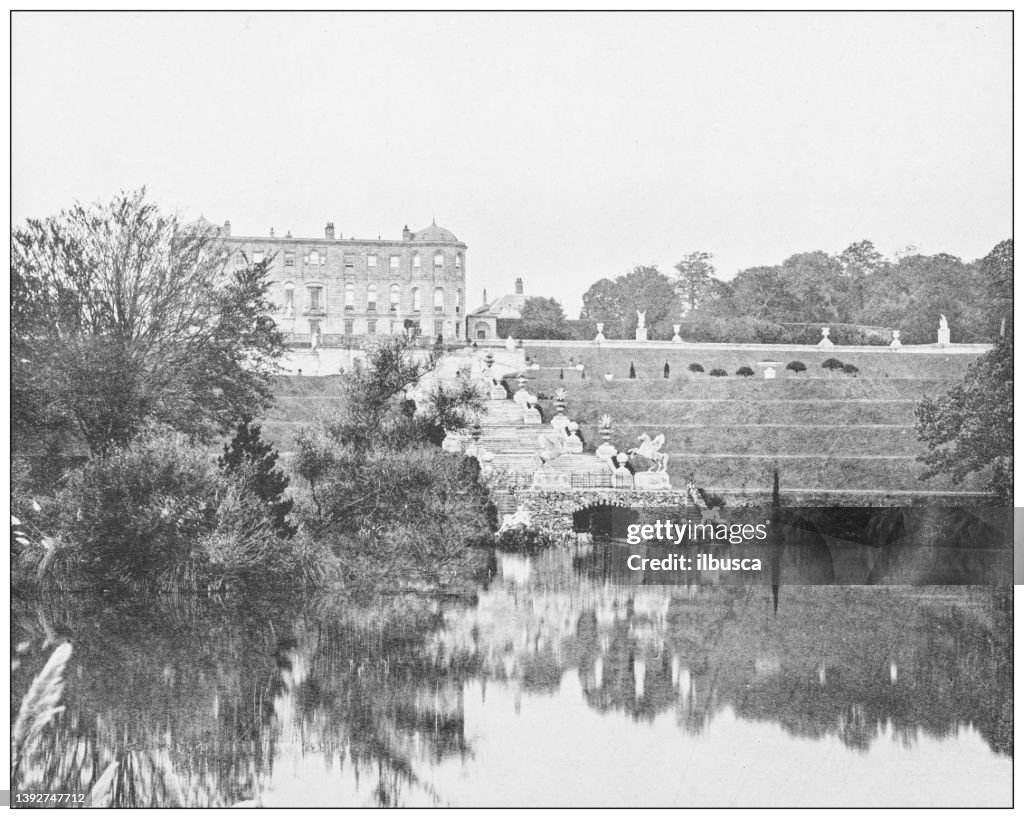 Antique photograph of Ireland: Terrace, Powerscourt Castle, County Wicklow