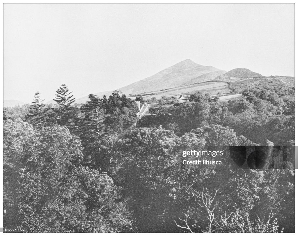 Antique photograph of Ireland: Mountain scene, Wicklow