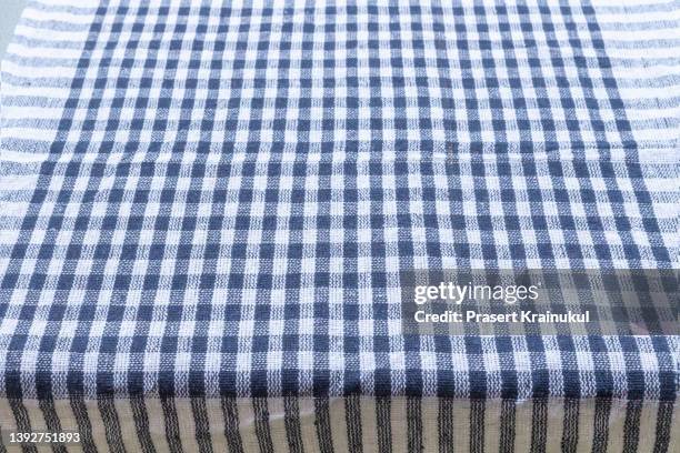 blue table cloth background - checkered table cloth stock pictures, royalty-free photos & images