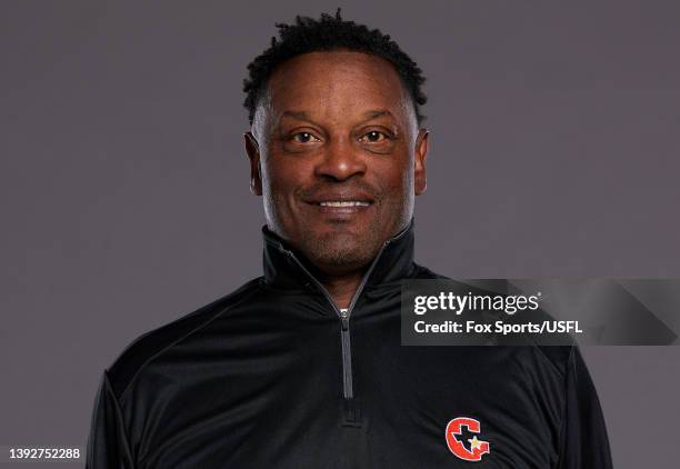 Head coach Kevin Sumlin of the Houston Gamblers poses for his 2022 USFL headshot at Protective Stadium on April 01, 2022 in Birmingham, Alabama.