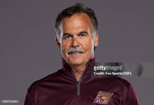 Head coach Jeff Fisher of the Michigan Panthers poses for his 2022 USFL headshot at Protective Stadium on April 01, 2022 in Birmingham, Alabama.