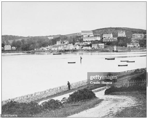 antikes foto von irland: crosshaven, cork harbor - cork city stock-grafiken, -clipart, -cartoons und -symbole