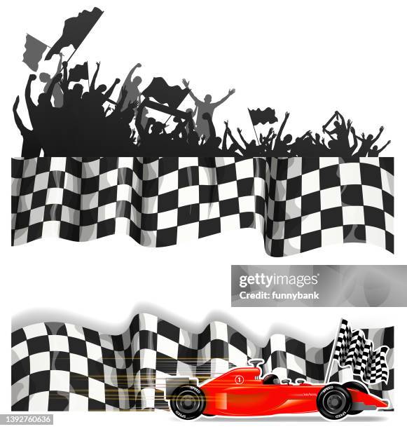 finish banner - racing driver stock illustrations