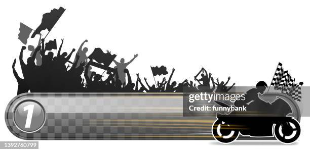 motorcycle racing banner - sidecar motocross racing stock illustrations