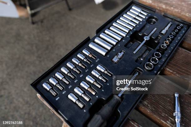 an open toolbox - socket wrench stock pictures, royalty-free photos & images
