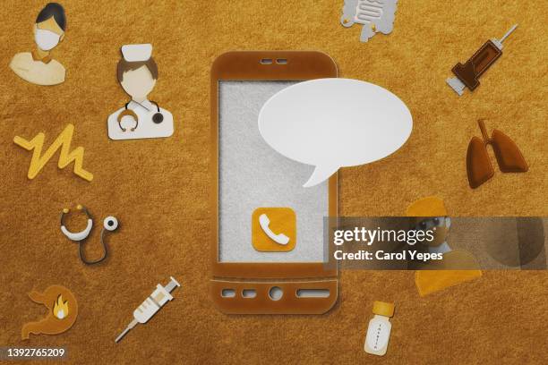 healthcare and telemedicine concept with smart phone - telemedicine choicepix stock pictures, royalty-free photos & images