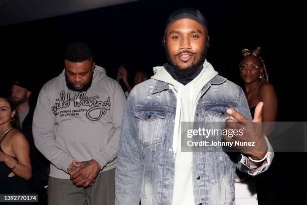 Trey Songz attends Pusha T It's Almost Dry Album Listening Event In NYC at Studio 525 on April 20, 2022 in New York City.