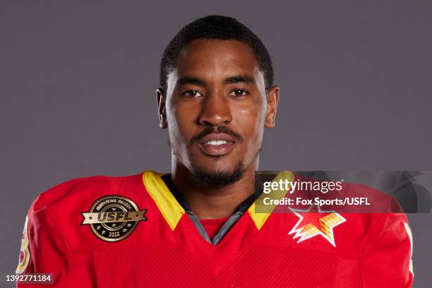 Maurice Alexander of the Philadelphia Stars poses for his 2022 USFL headshot at Protective Stadium on April 01, 2022 in Birmingham, Alabama.