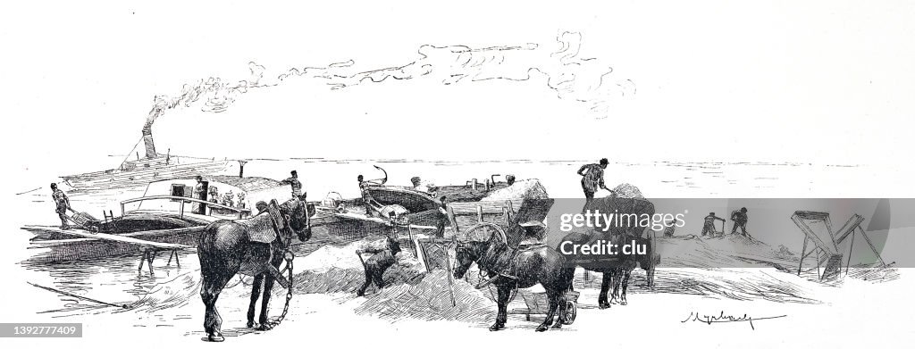 Sand Unloader Paris Sand Unloaders High-Res Vector Graphic - Getty Images