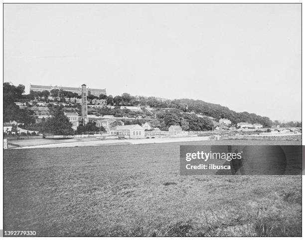 antique photograph of ireland: water works, city of cork - cork stock illustrations