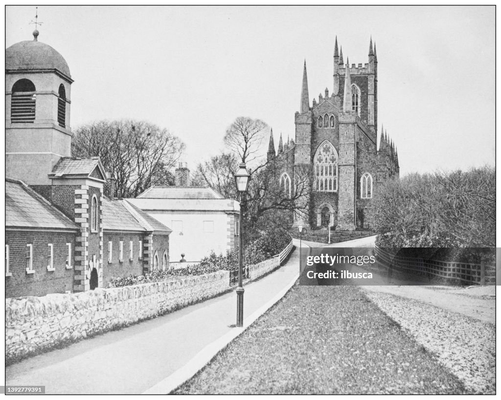Antique photograph of Ireland: Downpatrick Cathedral, County Down