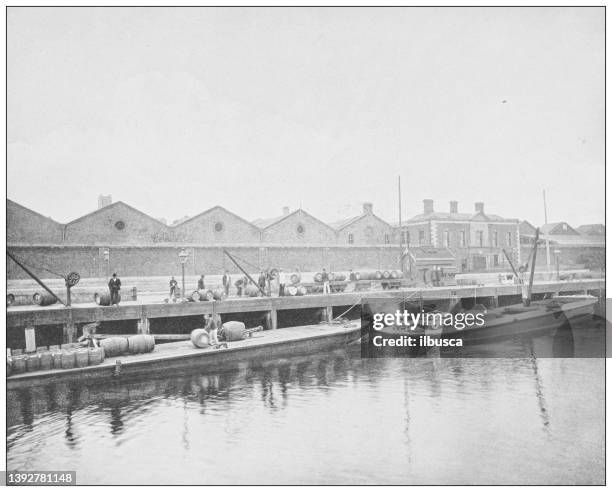 antique photograph of ireland: guinness's brewery, dublin - brewery stock illustrations