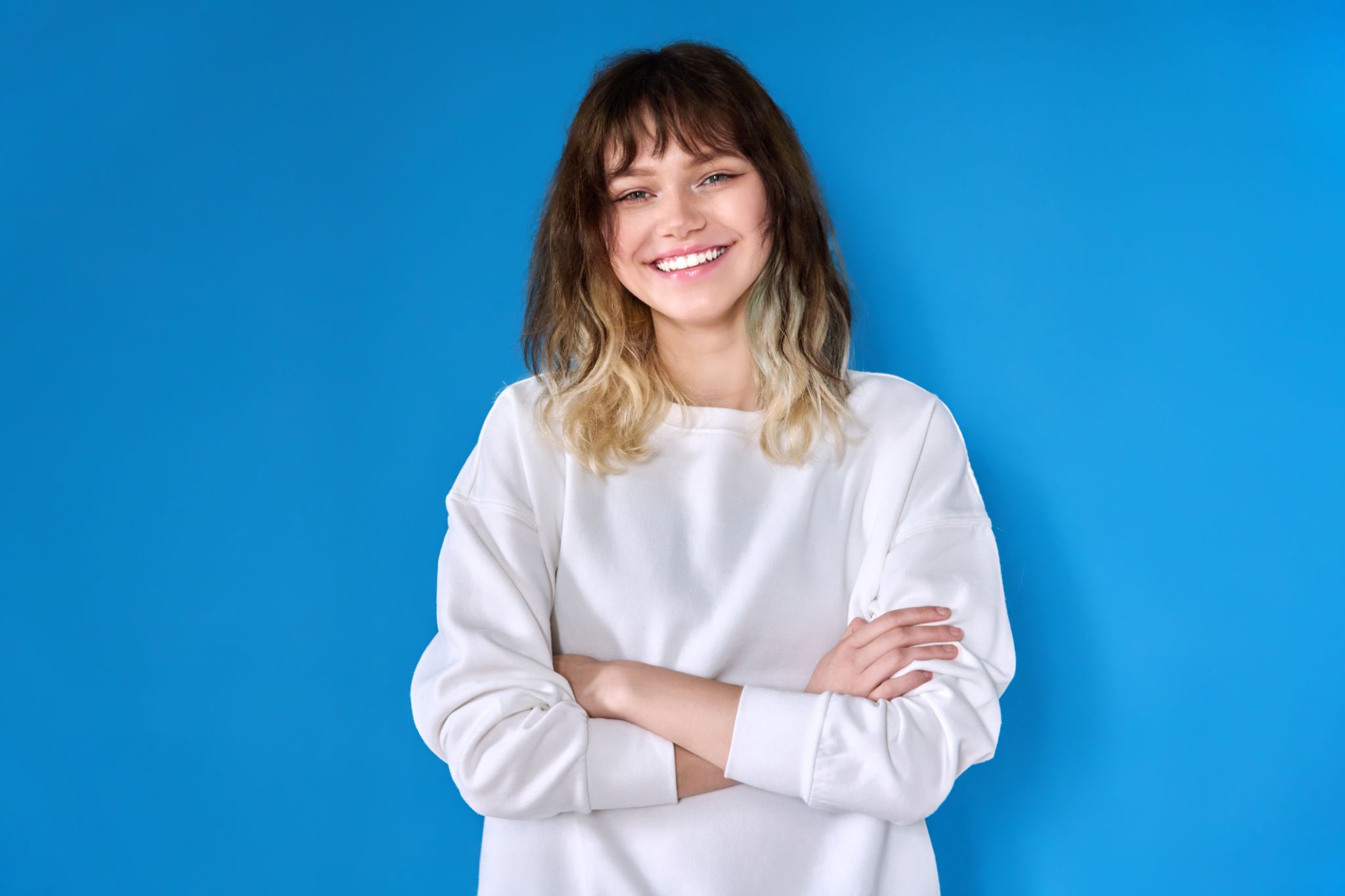 teen girl smiling
