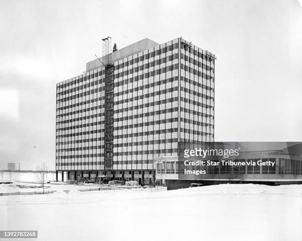 Offices under construction in Maplewood, Minn. East of St. Paul, Minn., December 23, 1961. The 14-story headquarters building of Minnesota Mining and...