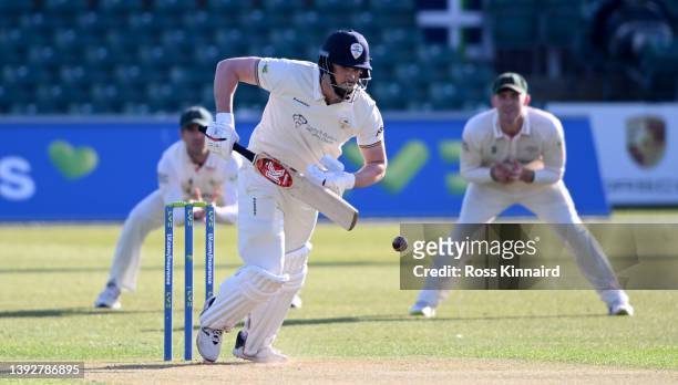 Billy Godleman of Derbyshire in actio during day one of the LV= Insurance County Championship match between Leicestershire and Derbyshire at...