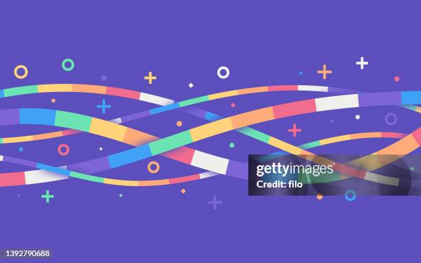 stockillustraties, clipart, cartoons en iconen met wave lines digital data modern abstract background pattern - fibre