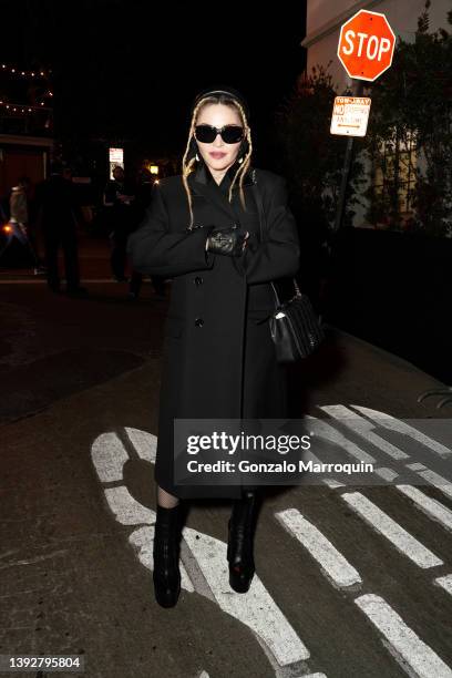 Madonna attends a celebration of the Lola bag, hosted by Burberry & Riccardo Tisci on April 20, 2022 in Los Angeles, California.