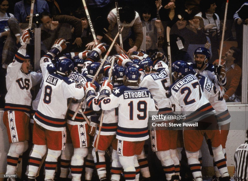 Team USA celebrates "the Miracle on Ice"