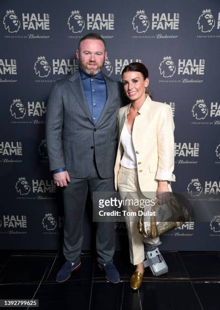 Wayne Rooney and Coleen Rooney attend the Premier League Hall of Fame 2022 on April 21, 2022 in London, England.