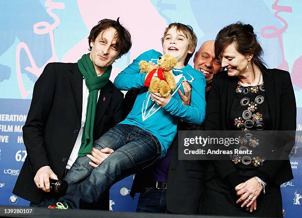 Director Boudewijn Koole , who won the Best First Feature Award for "Kauwboy" with actor Rick Lens attend the Award Winners Press Conference during...