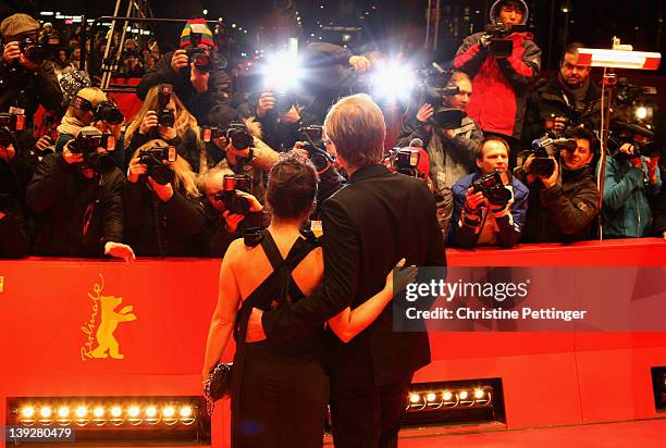 Matthew Modine and Hania Mroue attend the Closing Ceremony during day ten of the 62nd Berlin International Film Festival at the Berlinale Palast on...